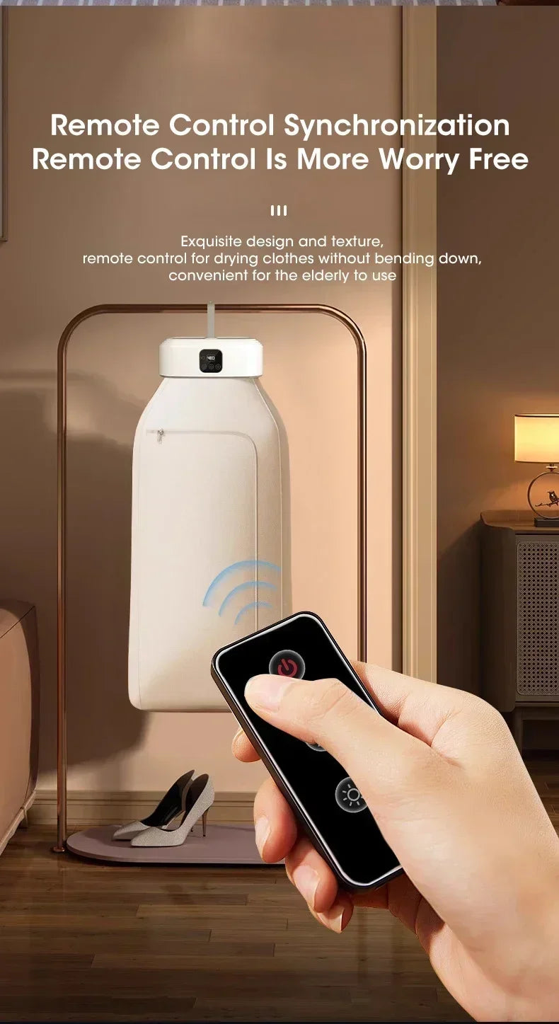 Portable Clothes Dryer Folded Electric Clothing Dryer Multifunctional Intelligent Timed Warm Laundry Dryer with Remote Control