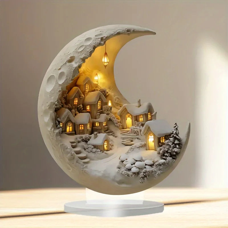 Christmas Xmas Tree Desktop Ornament Moonhouse DIY 2D Decoration Acrylic Merry Christmas Signs Plaque Mother's Day Party Gifts Beauty World Shop