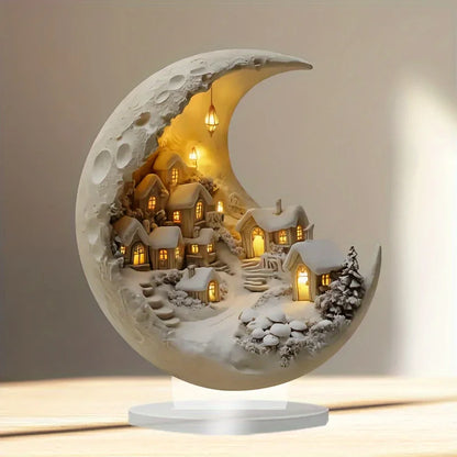 Christmas Xmas Tree Desktop Ornament Moonhouse DIY 2D Decoration Acrylic Merry Christmas Signs Plaque Mother's Day Party Gifts Beauty World Shop