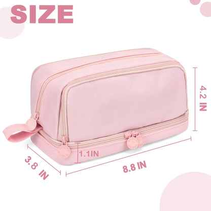 Large-Capacity Portable Pencil Case Minimalist Multi-Compartment Pencil Case Stationery Organizer Desktop Storage Pouch Beauty World Shop