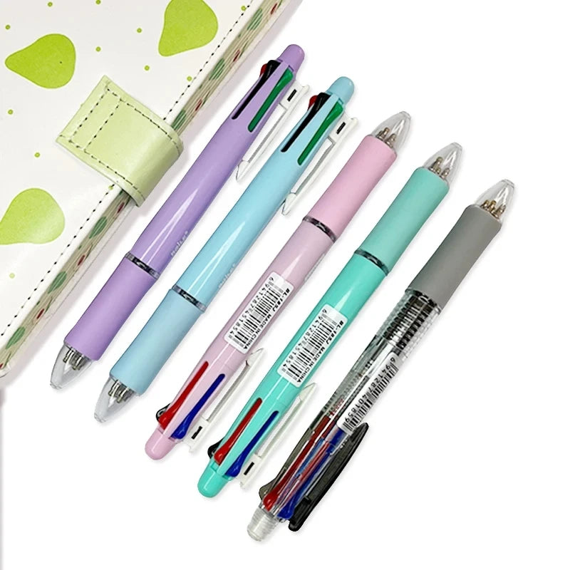 5 In 1 Multicolor Ballpoint Pens 4 Colors Ball Pen 1 Automatic Pencil With Eraser For School Office Writing Supplies Stationery Beauty World Shop