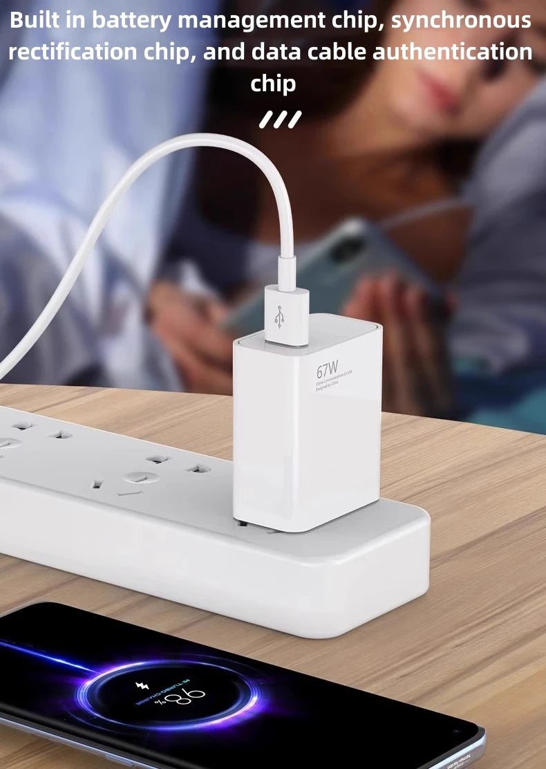 67W USB Fast Charger for xiaomi 14 13 12 11 10 Ultra Note 12T 13 Pro Turbo Quick Charge Type C USB Charging Cable Beauty World Shop