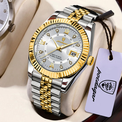 POEDAGAR Original Men Wristwatch Waterproof Luminous Date Business Man Clock Stainless Steel Quartz Military Men's Watches Reloj Beauty World Shop