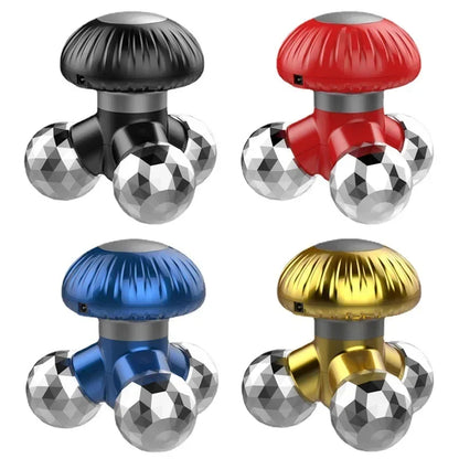 New 4 in1 Handheld Vibrating Massager with 3 Kneading Massage Heads for Self Massage Relaxation or Muscle Tension Mini Massager Beauty World Shop