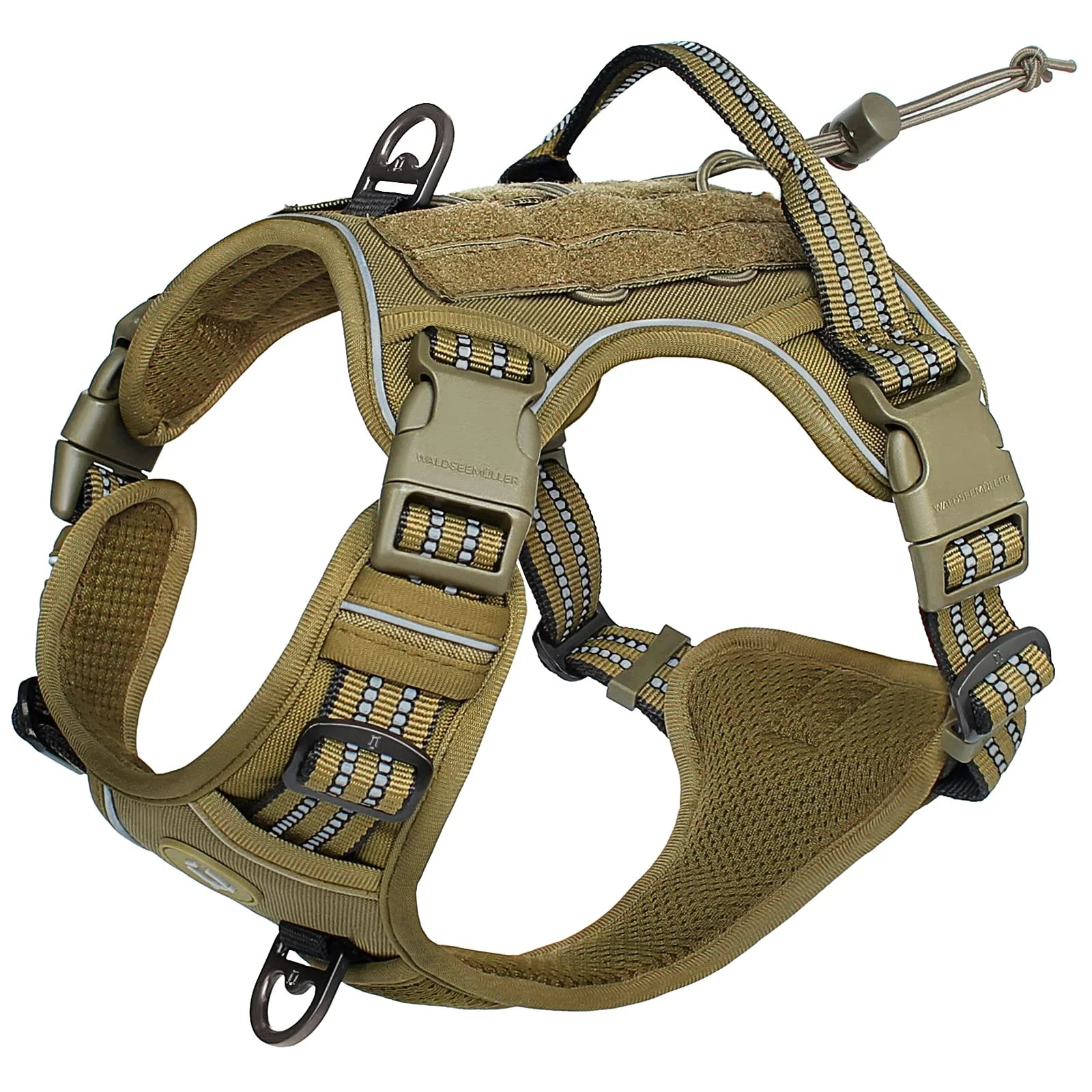 Tactical Dog Harness, No Pull Dog Harness, Adjustable Breathable MOLLE Dog Vest Harness for Medium Large Dog Reflective Military Beauty World Shop