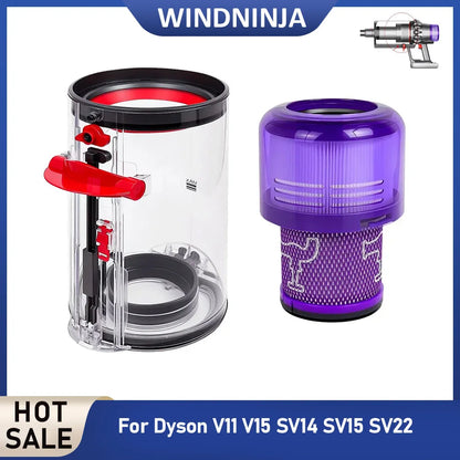 Dust Bin Canister and Hepa Filter Kit For Dyson V11 V15 SV14 SV15 SV22 Vacuum Cleaner Dust Bucket Rear Filter Parts Replacement Beauty World Shop