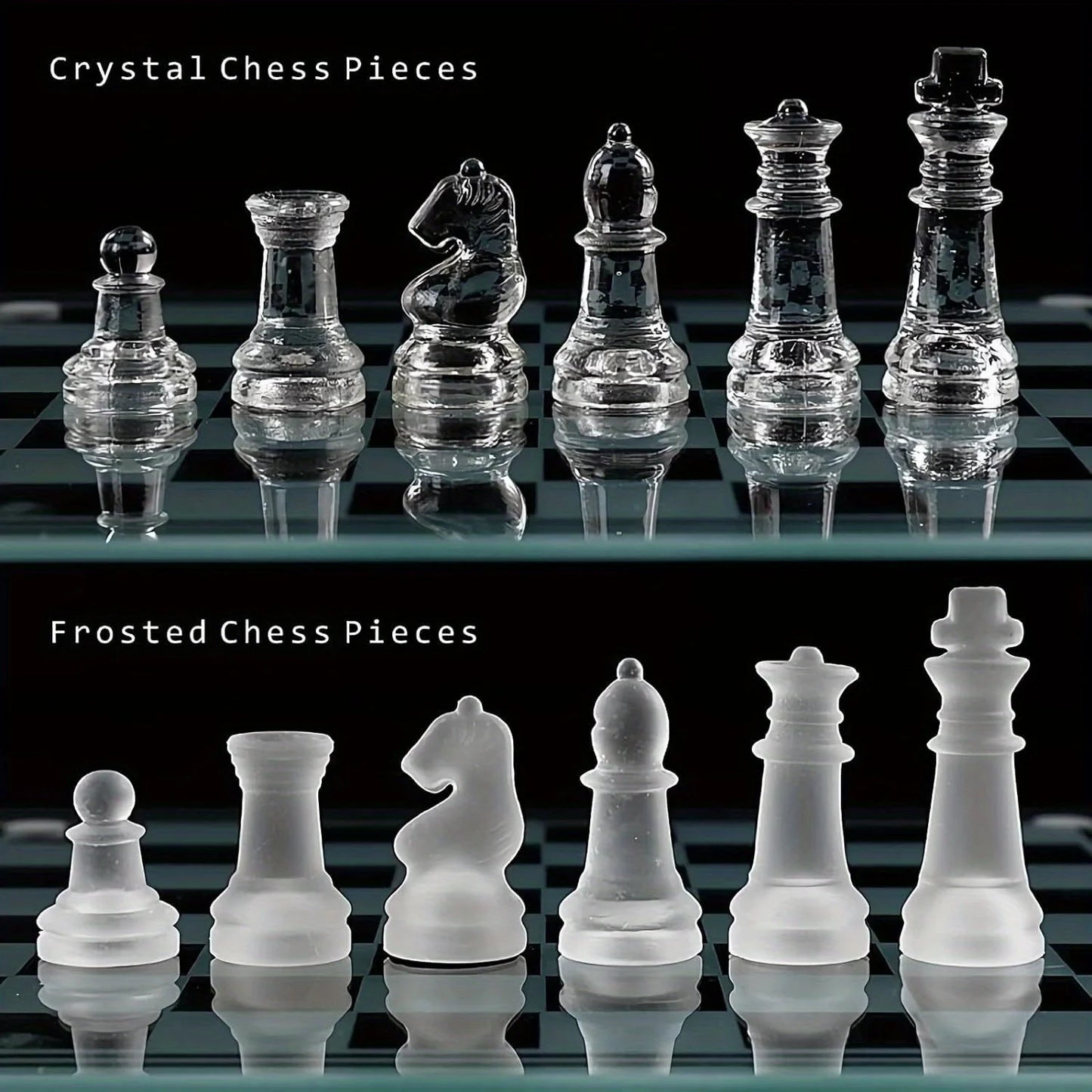 10Inch Handcrafted Glass Chess Set Premium Quality Intricate Design for Home Decor  Perfect for Game Nights & Chess Lovers Beauty World Shop