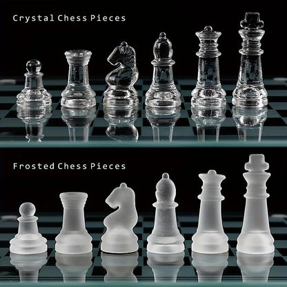 10Inch Handcrafted Glass Chess Set Premium Quality Intricate Design for Home Decor  Perfect for Game Nights & Chess Lovers Beauty World Shop