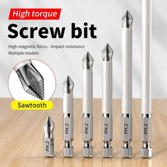 6 PCs Non-Slip Magnetic Cross Head Household Electric Driver Screw Set - High Hardness Hand Drill Bits for Electric Screwdrivers Beauty World Shop