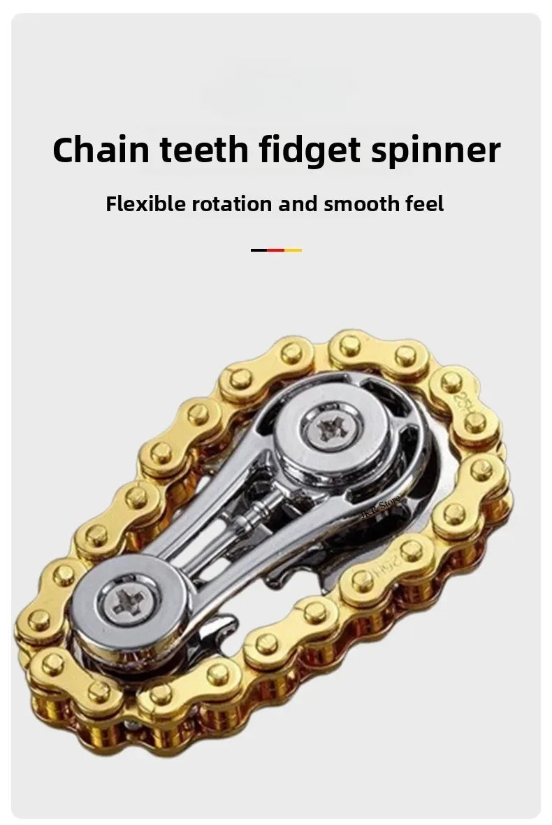 Sprocket Flywheel Flywheel Flying Top Flying Disk Anti-Anxiety Ornaments Metal Bicycle Chain EDC Rotating Flying Disk Adult Toy Beauty World Shop