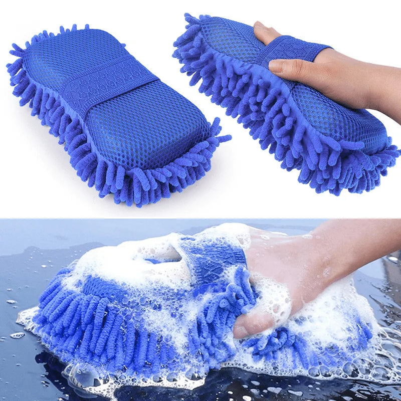 Washing Sponge Brush Soft Chenille Coral Fleece Microfiber Washing Brush Car Body Cleaning Water Absorbtion Brushes Detailing Beauty World Shop