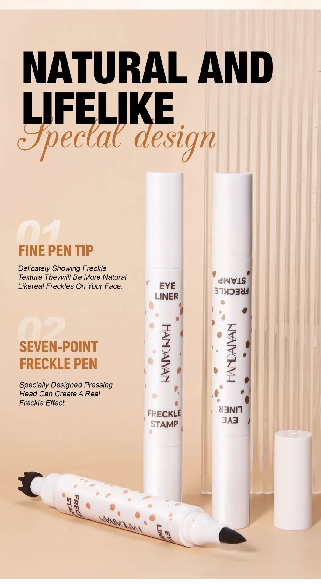 1PC Face Fake Freckles Pen Natural Waterproof Lifelike Fake Freckles Pen for Long Lasting Look Dot Spot Pen Makep Tool Cosmetic Beauty World Shop