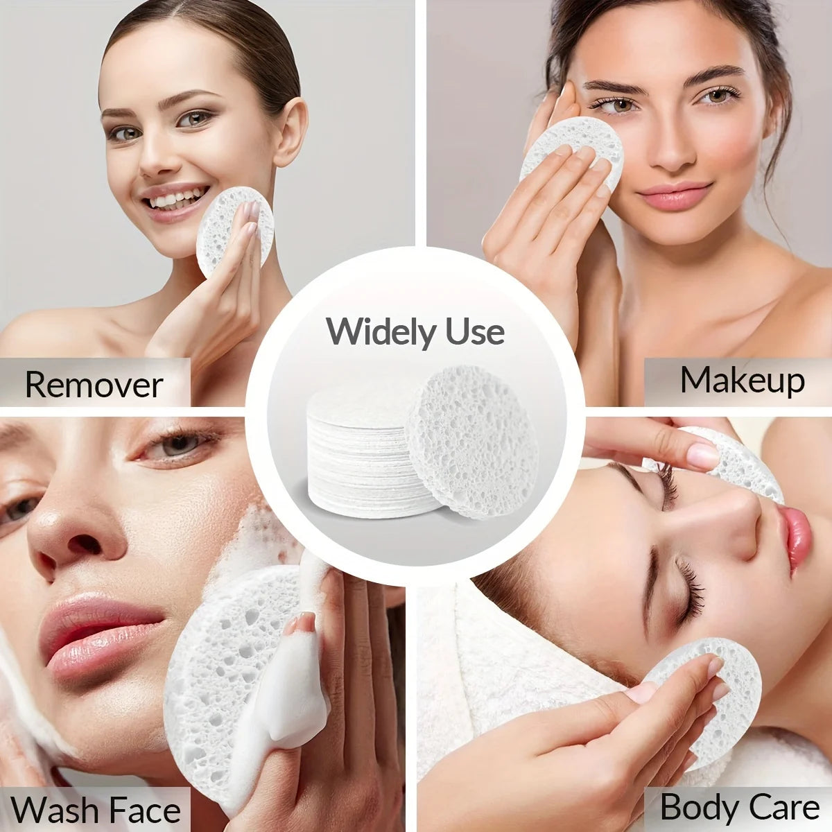 30/60 pieces of natural beauty care sponges, free of alcohol and fragrances, for facial cleansing and exfoliation sheets Beauty World Shop