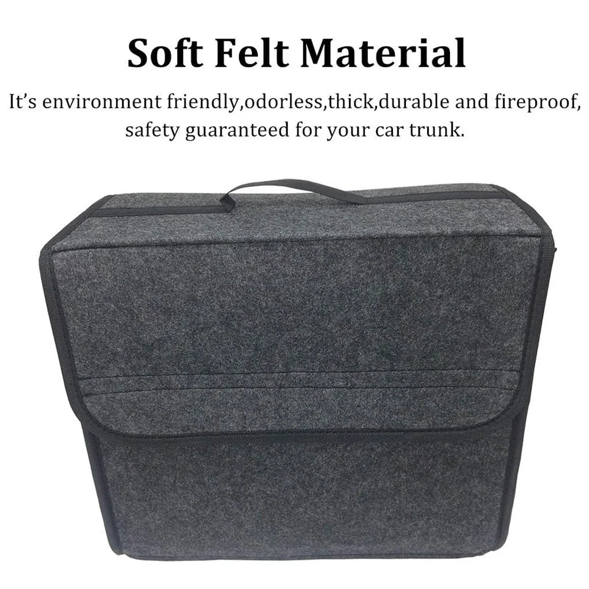 1pc Car Storage Felt Box For Dark Gray Anti Slip Storage Tools Towels Car Accessories Universal Foldable High-Quality Felt Box Beauty World Shop
