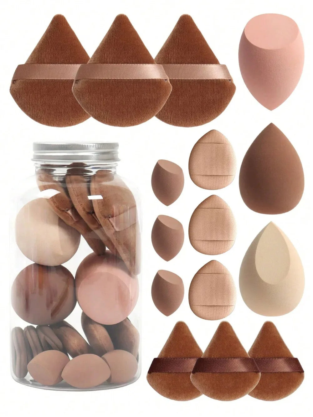12/15Pcs Makeup Sponge Cosmetic Puff Foundation Sponges Blender Beauty Egg Powder Puffs Women Make Up Accessories Makeup Tools Beauty World Shop