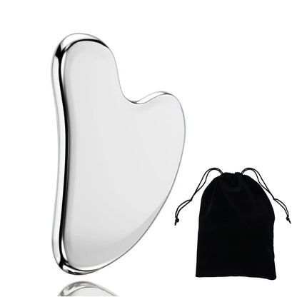1pc Gua Sha Board Beauty Skin Care Facial Tool Stainless Steel GuaSha Massage Tool Natural Universal Facial Silver Metal Beauty World Shop