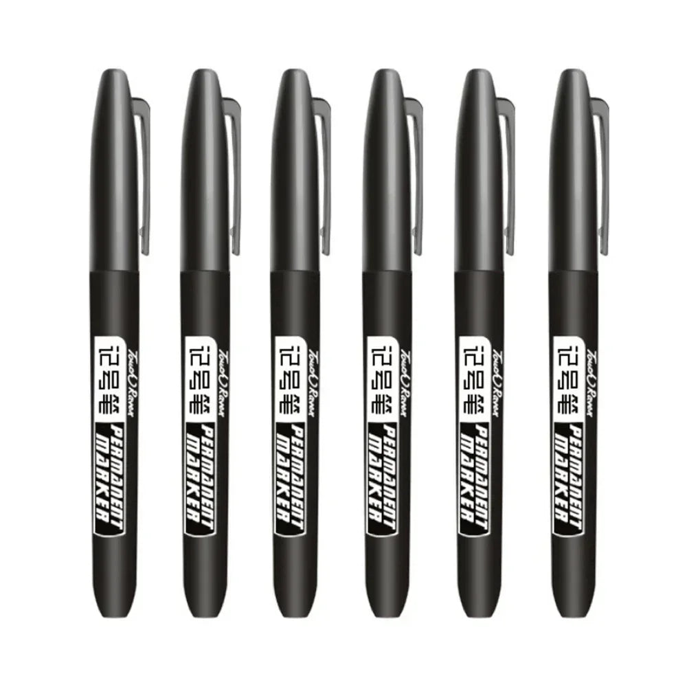 6-20PCs/Set PermanentMarker Pen Fine Point Waterproof Markers Thin Nib Crude Nib Black Blue Red Ink 1.5mm Fine Color Marker Pens Beauty World Shop