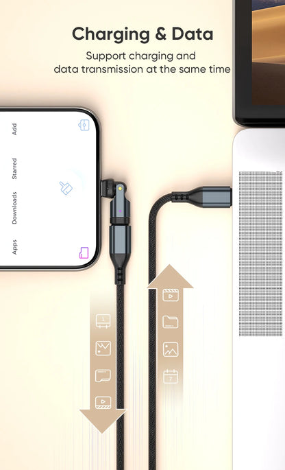 AUFU PD240W USB C to Type C OTG Adapter 540 Rotation 5A Fast Charge Cable Converter for iPhone 16 MacBook Samsung Xiaomi Laptop Beauty World Shop
