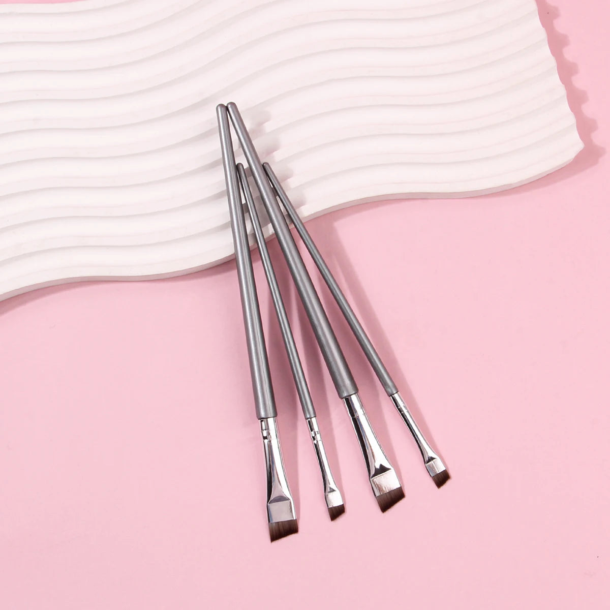 4PCS Liquid Eyeliner Brush Ultra Thin Fine Oblique Angle Flat Head Eyebrow Brush Beauty World Shop