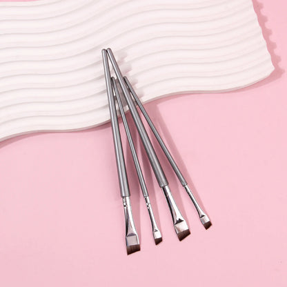 4PCS Liquid Eyeliner Brush Ultra Thin Fine Oblique Angle Flat Head Eyebrow Brush Beauty World Shop
