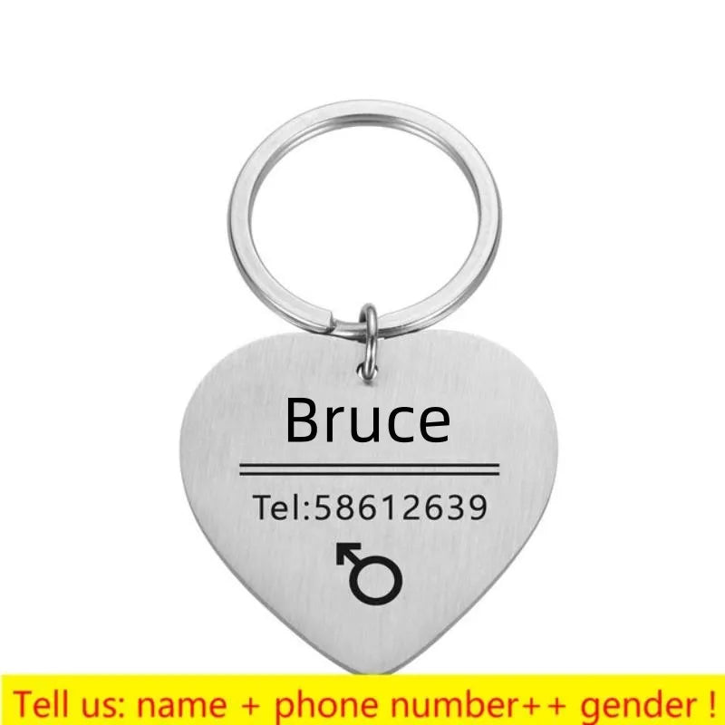 Personalized Engraved Cat Dog Pet ID Tag Dogs Anti-lost Collar Charm Engraving Pet Name Collar for Puppy Cats Collar Accessories