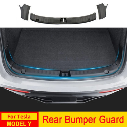 Rear Trunk Bumper Protector Guard For Tesla Model Y Juniper Launch Accessories 2025 2024 Trunk Threshold Sill Cover Mat Plate Beauty World Shop