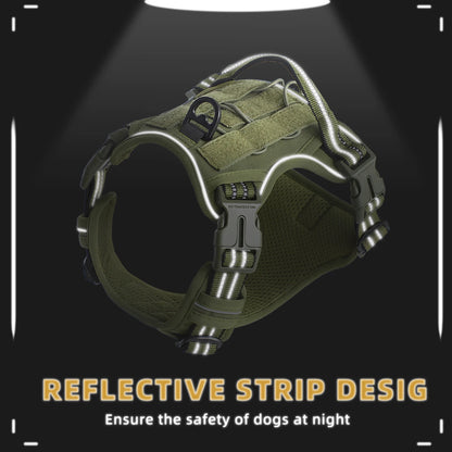 Tactical Dog Harness, No Pull Dog Harness, Adjustable Breathable MOLLE Dog Vest Harness for Medium Large Dog Reflective Military Beauty World Shop