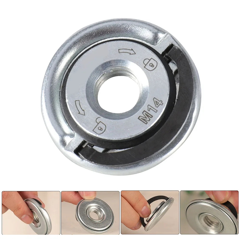 M14 Angle Grinder Quick Release Self-Locking Grinder Pressing Plate Flange Nut Power Chuck Beauty World Shop