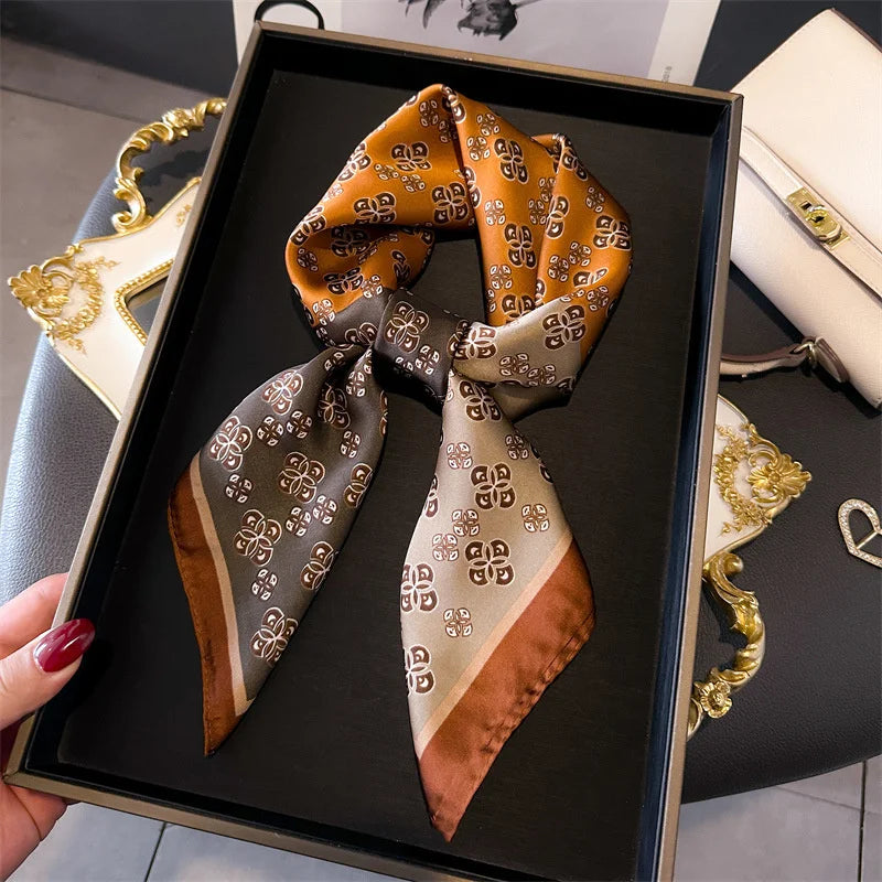 2025 New Fashion Luxury Printed Square Shawl Women 70x70cm Pashmina Silk Scarf Neck Headband Bandana Beauty World Shop