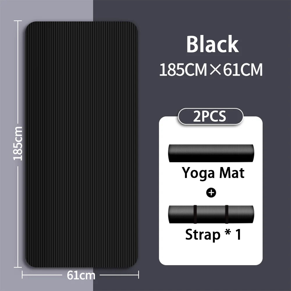8mm NBR yoga mat anti slip thickened style for beginners, home yoga mat for sports, dance, fitness floor mat equipment Beauty World Shop