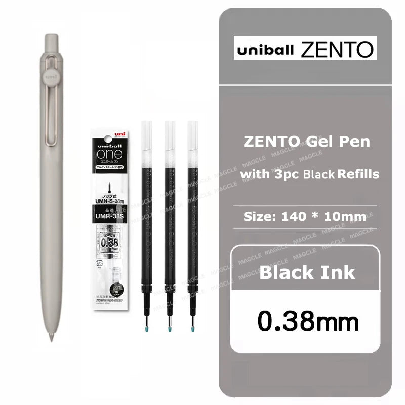 uniball ZENTO Standard 0.38/0.5mm Gel Pens,Water-Based Smooth Writing Roller Ball Pens Fit for a variety of occasions Stationery Beauty World Shop