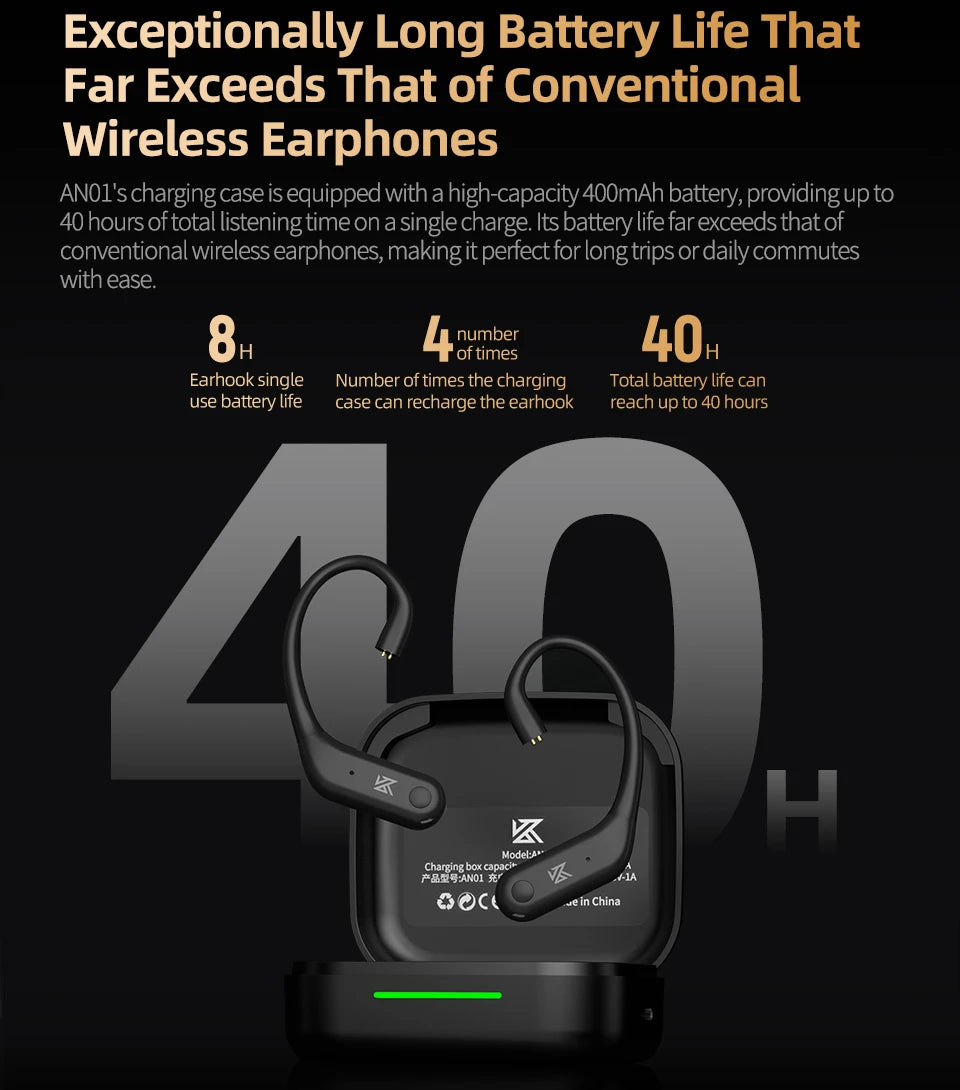 KZ AN01 Wireless Bluetooth 5.4 Cable Ear Hook With Charging Case For KZ Castor PRO PR2 PR3 ZSXPRO ZVXPRO Krila