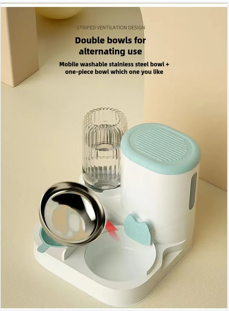 Cat bowl automatic feeder for cats, dogs, pets, water dispensers, integrated cat bowl, cat food basin, dogs, eating, drinking wa Beauty World Shop