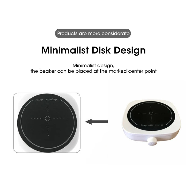 Magnetic Stirrer Kitchen Liquid Mixing Mini Lab Stir Mixer Portable Stirrer Plate with Stir Bar USB 2L 4000RPM for Laboratory Beauty World Shop