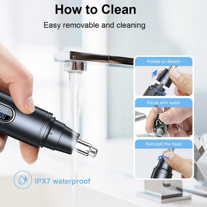Nose Hair Trimmer Mini Portable Electric Nose Hair Clipper Rechargeable Automatic Shaving Nose Eyebrow Ear Painless Hair Remover Beauty World Shop
