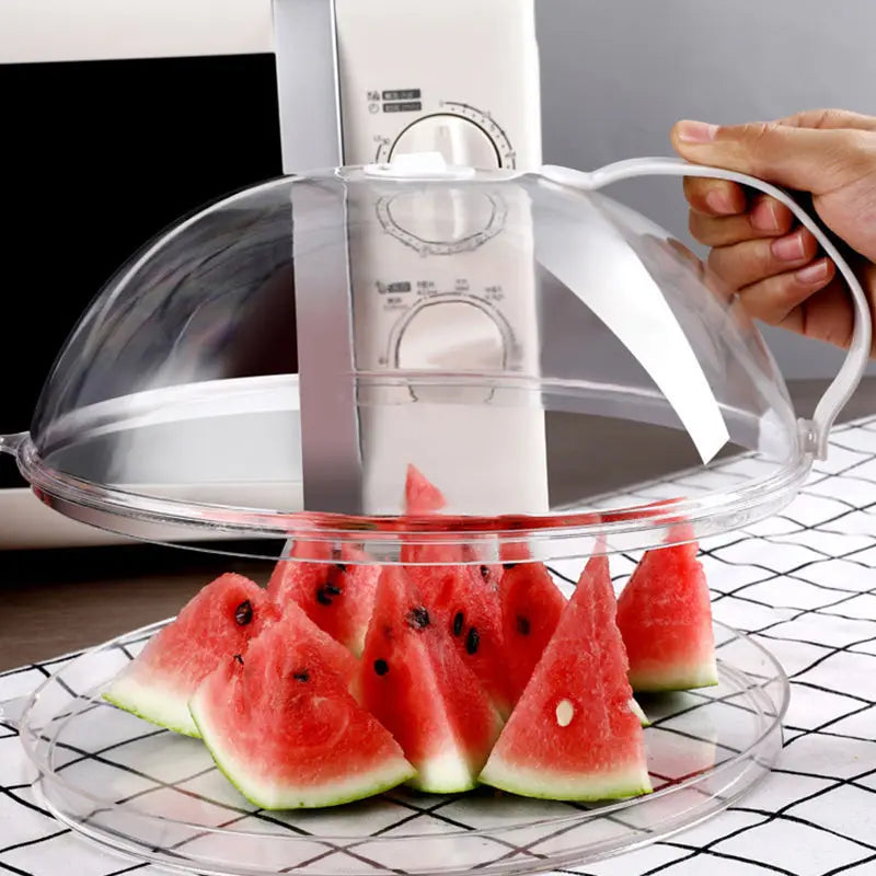 Splash Microwave Cover High Temperature Resistant Microwave Guard Lid Transparent Food Heating Cover with Steam Vent and Handle Beauty World Shop