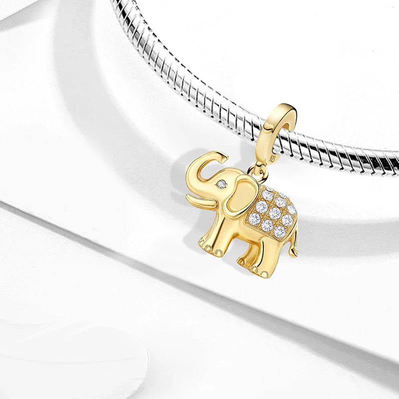 Shecharms 925 Sterling Silver Love Heart Firefly Golden Series Charms Fit DIY Making Bracelet Necklace High Quality Fine Jewelry Beauty World Shop