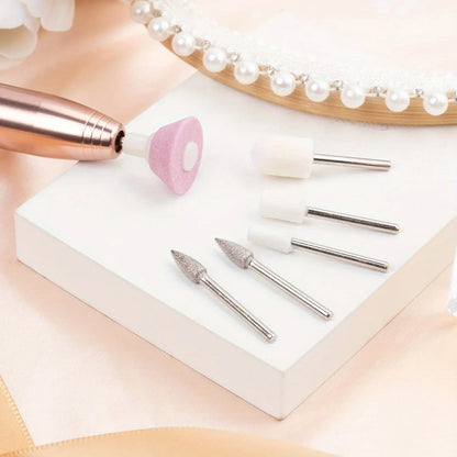 Professional 6-in-1 Electric Nail Drill Set - Nail File Pen for Filing, Polishing & Exfoliating