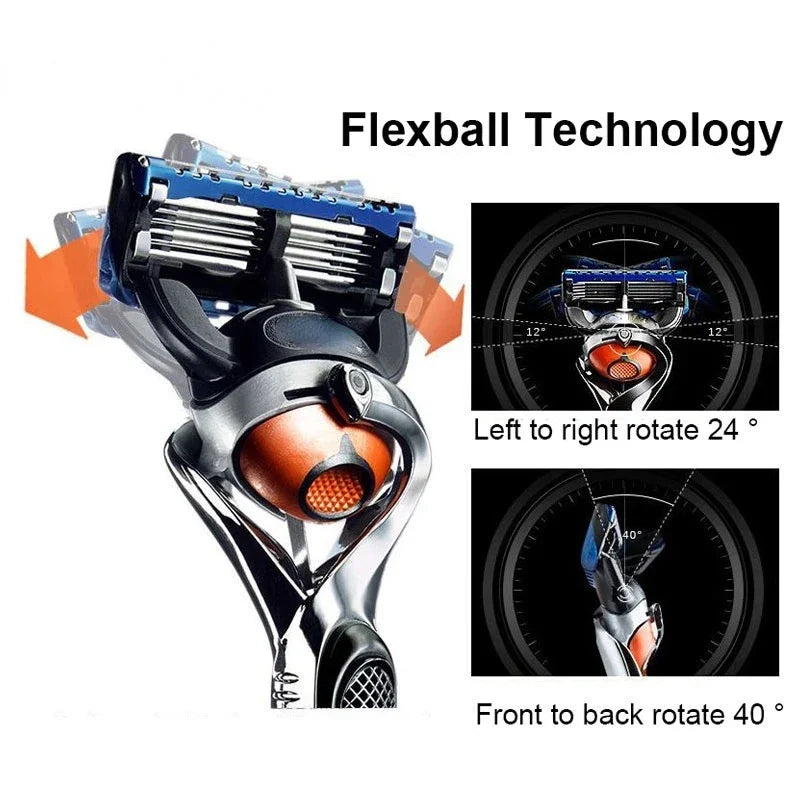 Manual Shaving For Men Replace Head Five Layer Blade Eight Comfortable Shaving Blades The Latest Blue No Skin Damage Uncharged Beauty World Shop