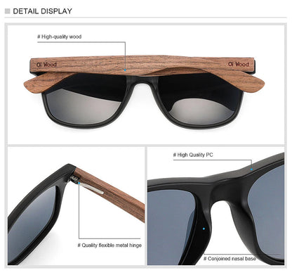 Oi Wood Brand Natural Wooden Sunglasses Men Polarized Fashion Sun Glasses Original Wood Oculos De Sol Masculino New TR90 Frames Beauty World Shop