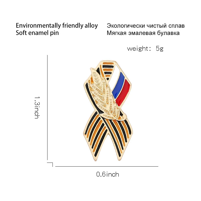 Victory Day Enamel Pin St. George's Ribbon Symbol Brooch Bag Clothes Lapel Pin Badge Jewelry Gift Beauty World Shop