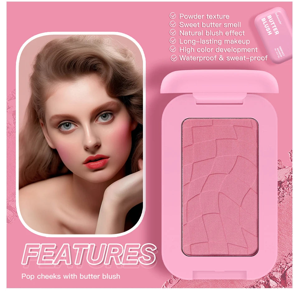 Professional Makeup Powder Blush 12HR Wear Vegan Formula Blusher Makeup Blush in Bar Cosmetics Palette Powder Pink Cream Face Beauty World Shop