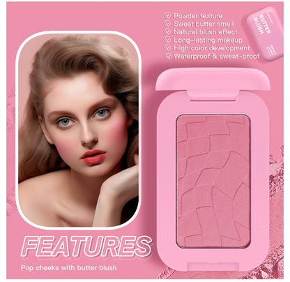 Professional Makeup Powder Blush 12HR Wear Vegan Formula Blusher Makeup Blush in Bar Cosmetics Palette Powder Pink Cream Face Beauty World Shop