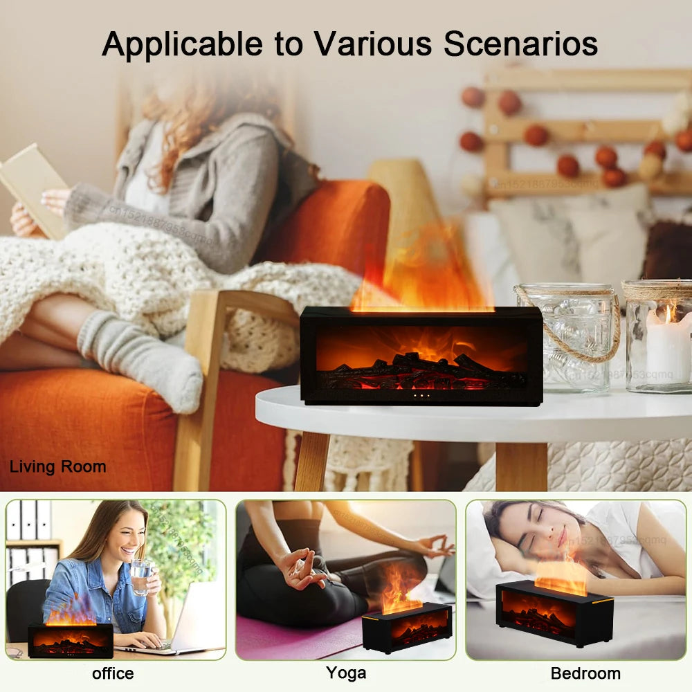 Air Humidifier Essential Oils Humidifiers Home Aroma Humidifier Flame Automatic Fragrance Diffuser With LED Light Remote Control Beauty World Shop