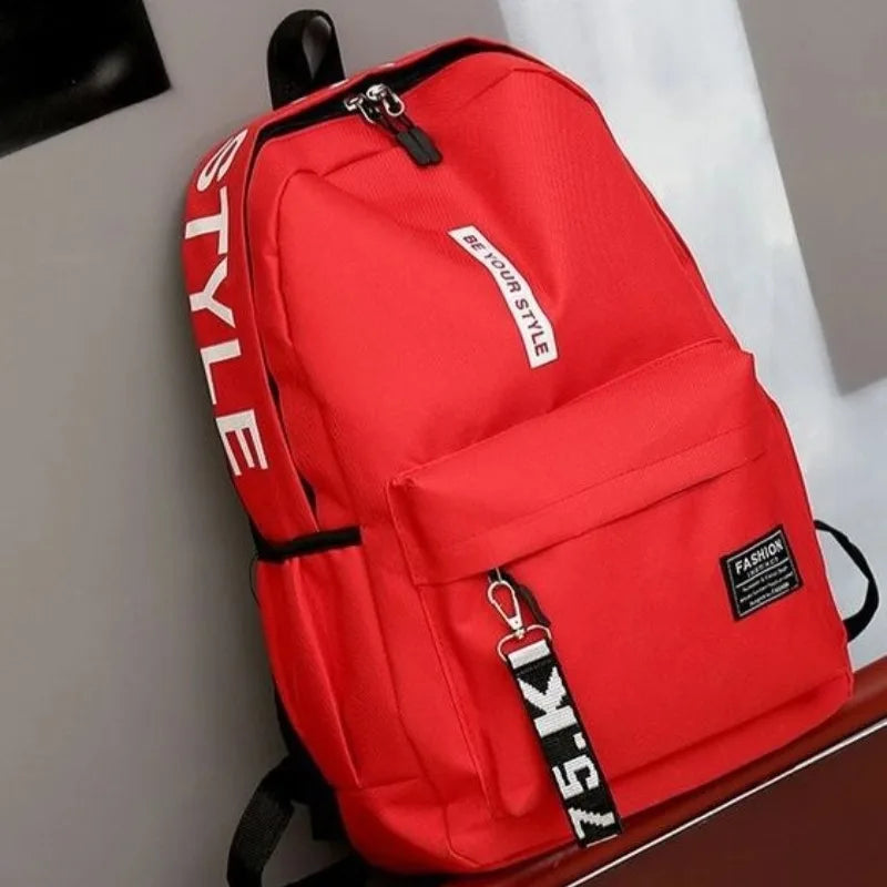 Fashion trend backpack backpack for men and women junior high school high school student bag large capacity korean version of th Beauty World Shop