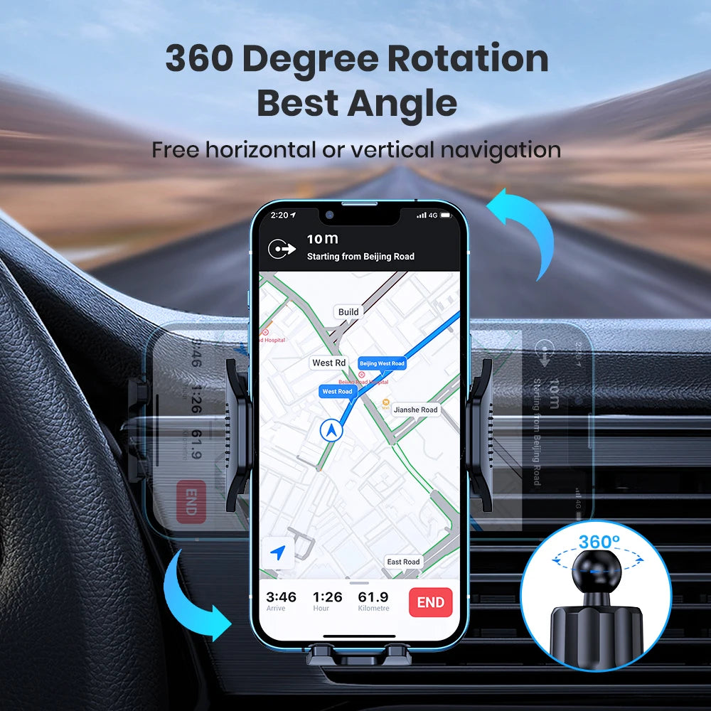 Car Phone Holder Mount,TOPK Upgrade Auto Locking Universal Phone Stand Holder with Hook Clip for Car Air Vent for iPhone Samsun Beauty World Shop