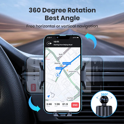 Car Phone Holder Mount,TOPK Upgrade Auto Locking Universal Phone Stand Holder with Hook Clip for Car Air Vent for iPhone Samsun Beauty World Shop