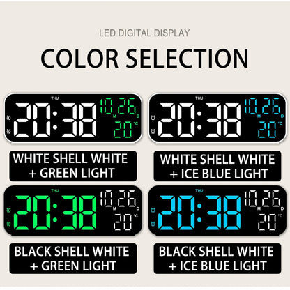 Digital Alarm Clock Temperature and Date Week Display Night Mode Table Clock Voice Control 12/24H Electronic LED Alarm Clocks Beauty World Shop