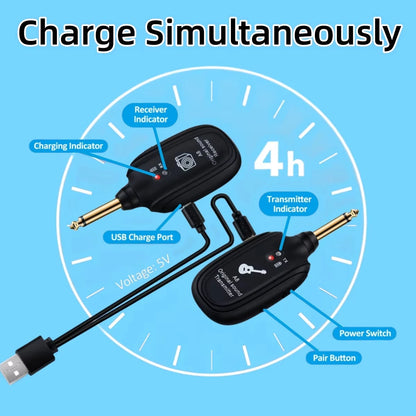 A8 Guitar Wireless System - Built-in Rechargeable Transmitter & Receiver for Electric Guitar/Bass Beauty World Shop