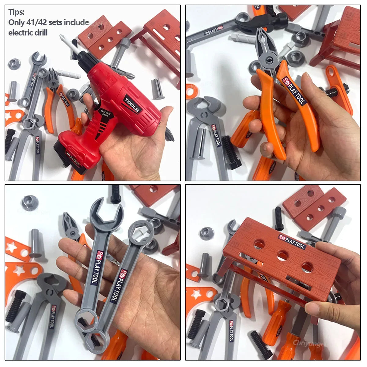 Kids Pretend Tools Kit 38/41/42 PCS Role Play Repair Construction Tool Kit Educational Learning Toys for ToddlersBoys Girls Gift Beauty Fashion